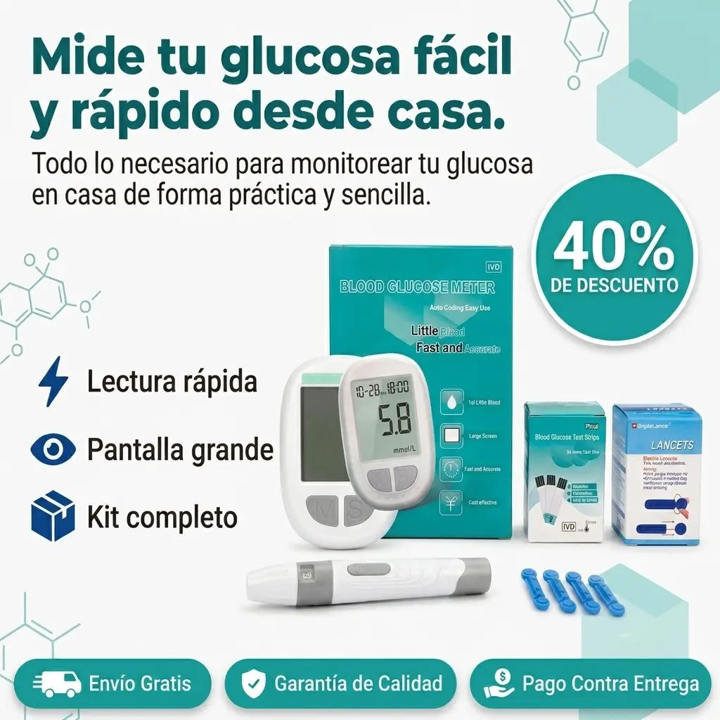 Kit Medidor de Glucosa Digital: conoce tu glucosa en 4 segundos, desde tu casa