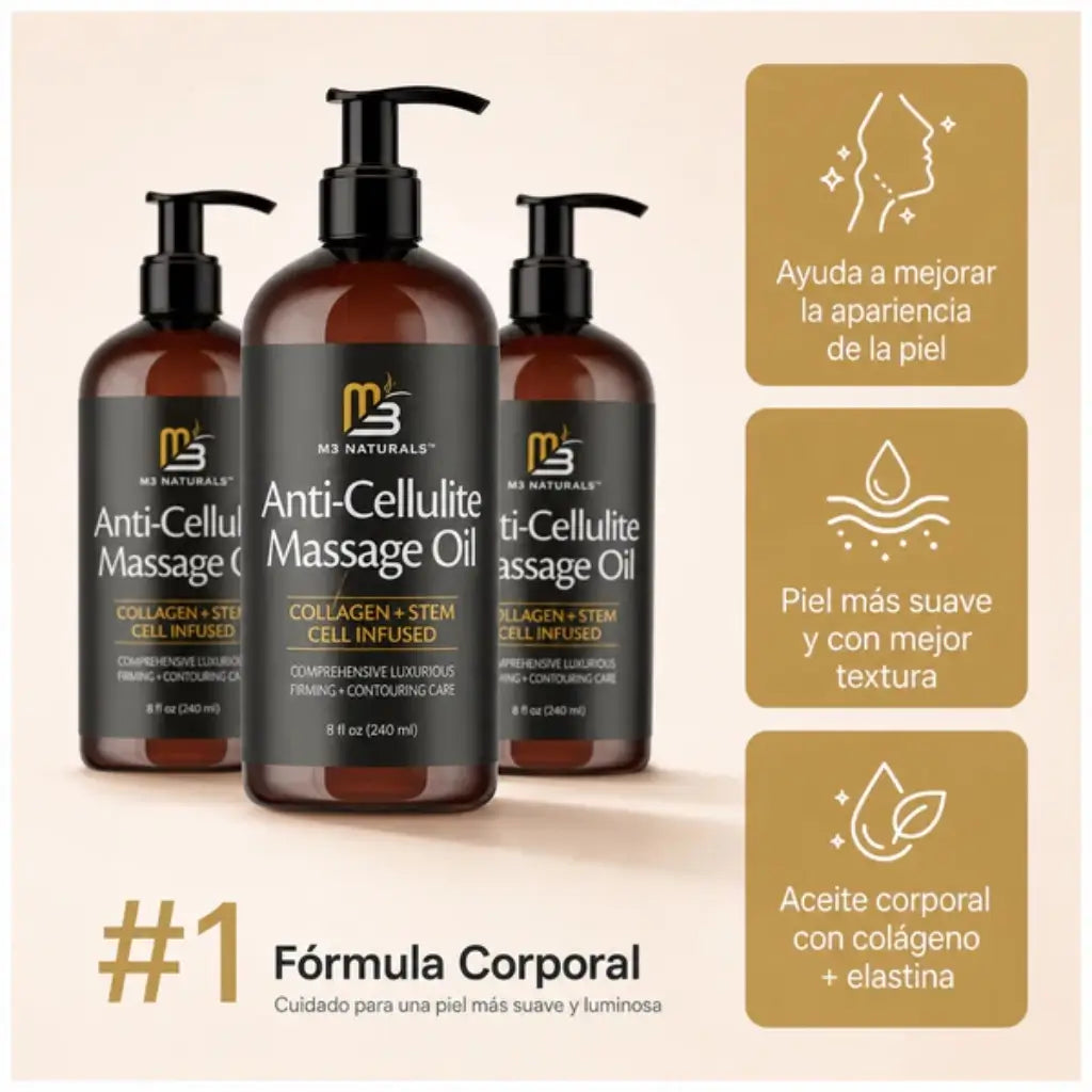 M3 Naturals™: El original de USA - Aceite Reafirmante & Anticelulitis
