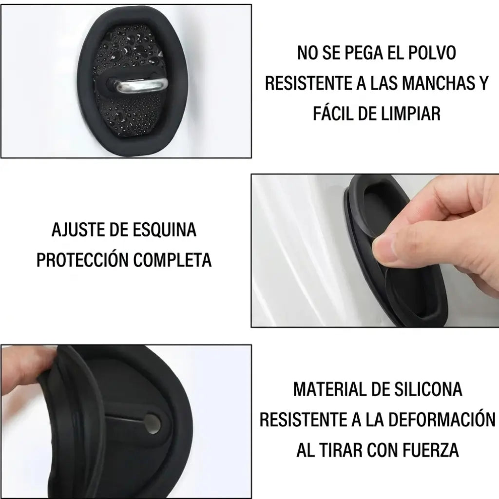 Juego de 4 Protectores Universales para cerraduras de puerta - Silicona de alta calidad