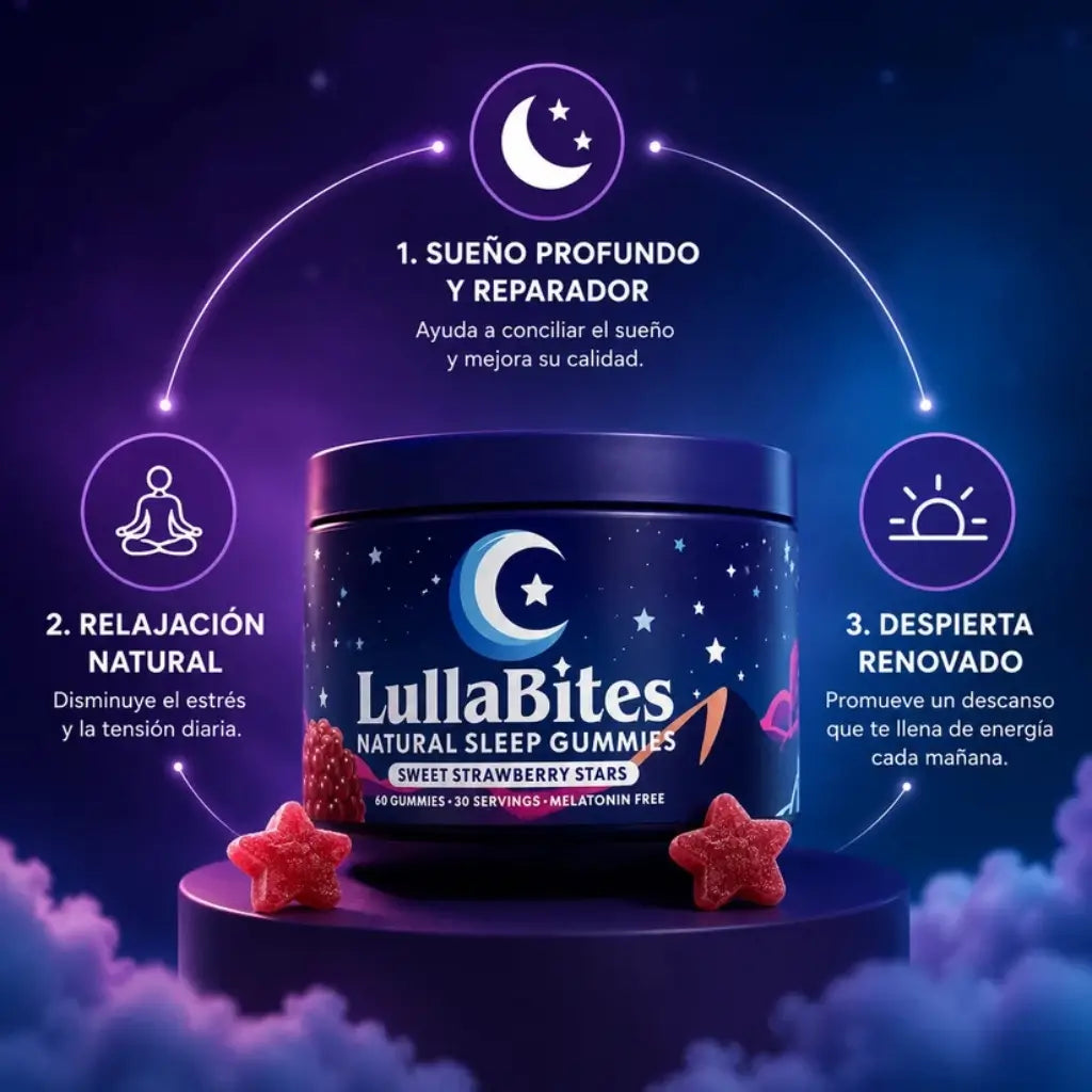 LullaBites™ – Gomitas Sin Melatonina Para Dormir Profundo y Despertar Despejado