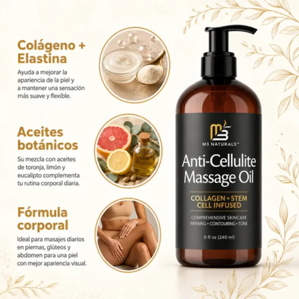 M3 Naturals™: El original de USA - Aceite Reafirmante & Anticelulitis