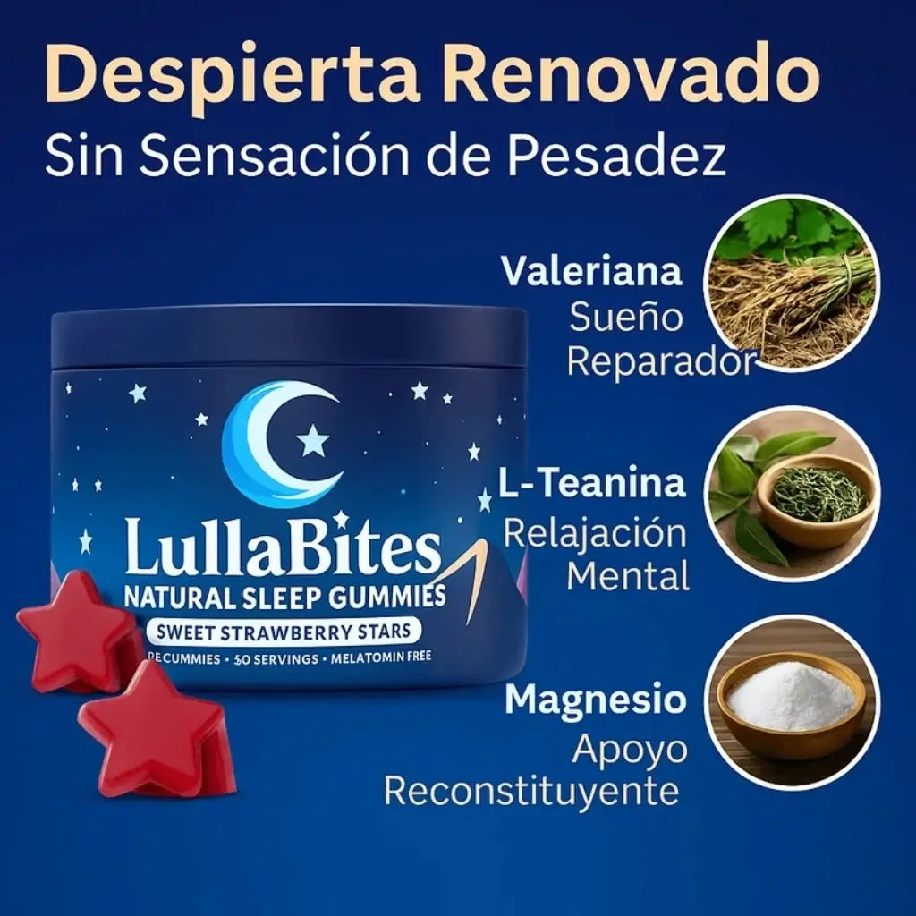LullaBites™ – Gomitas Sin Melatonina Para Dormir Profundo y Despertar Despejado