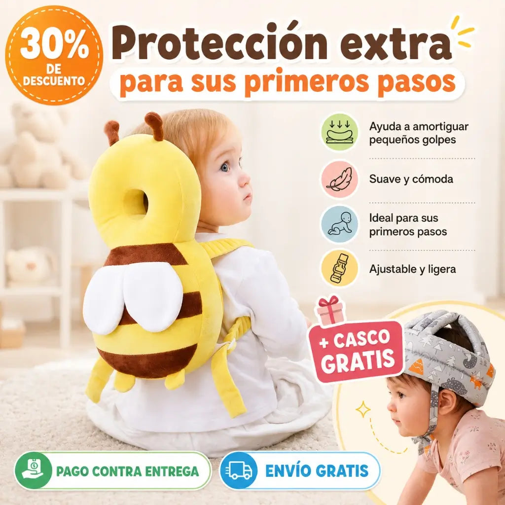 Cuida los primeros pasos de tu bebé 🐝  Mochila Anticaída + Casco GRATIS